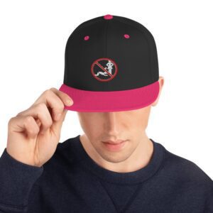 Stop Simping Snapback Hat (Logo Only) - Black/ Neon Pink