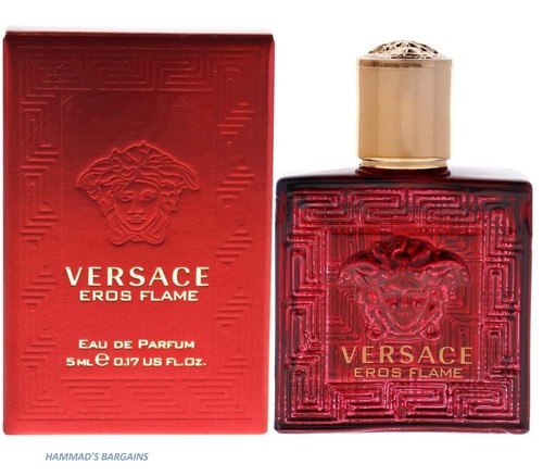 Versace Eros Flame Eau de Parfum Mini Splash for Men 0.17 oz (5 ml) | Travel Size Fragrance