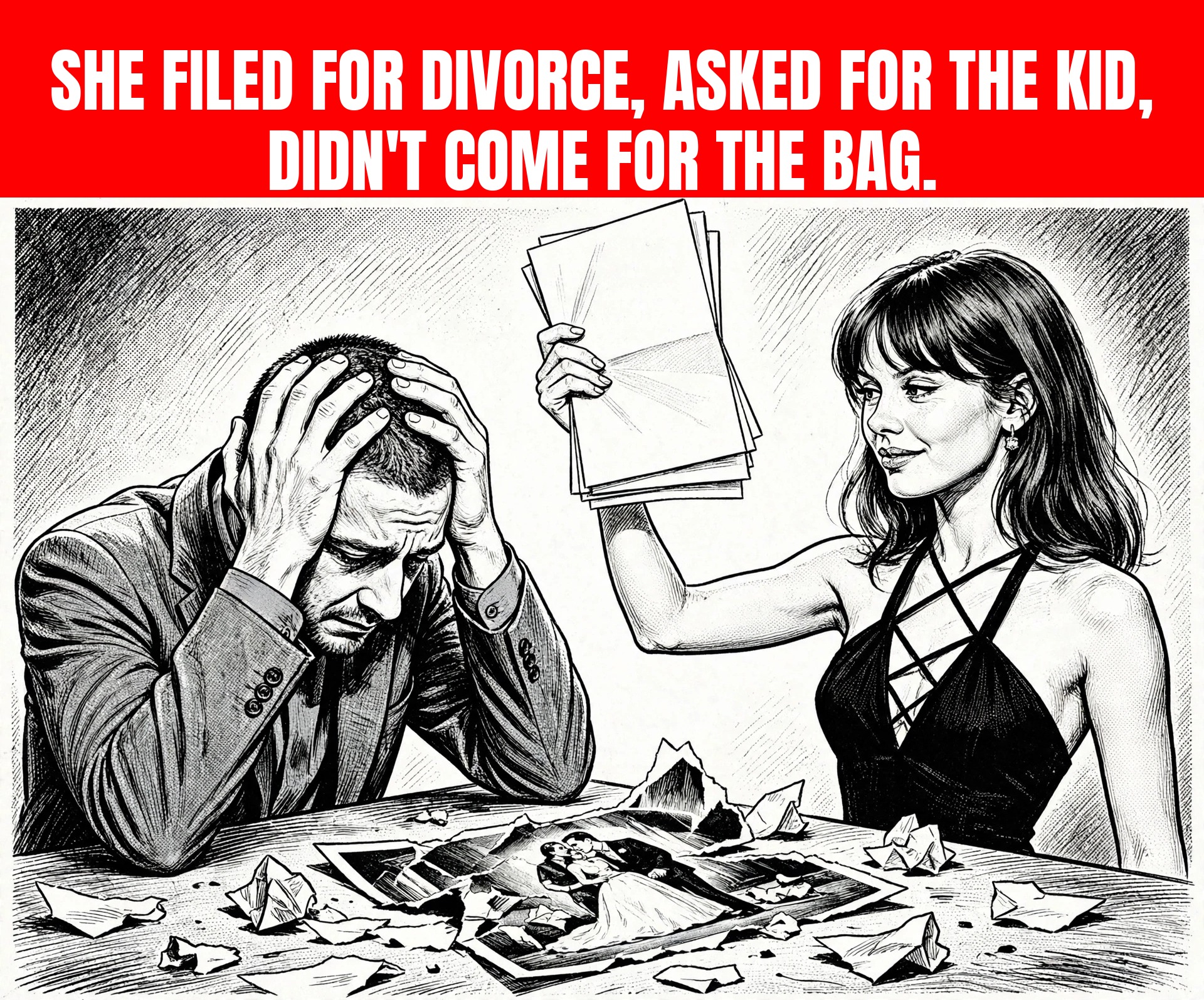 SHE FILED FOR DIVORCE, ASKED FOR THE KID — AND DIDN’T COME FOR THE BAG